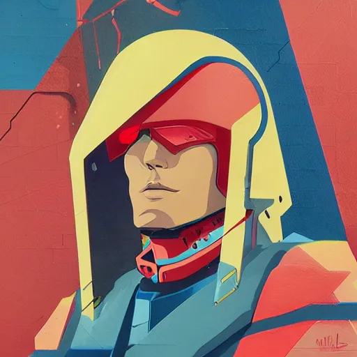 Image similar to Char Aznable profile picture by Sachin Teng, asymmetrical, Organic Painting , Matte Painting, meaningful, Powerful, geometric shapes, hard edges, graffiti, street art:2 by Sachin Teng:4