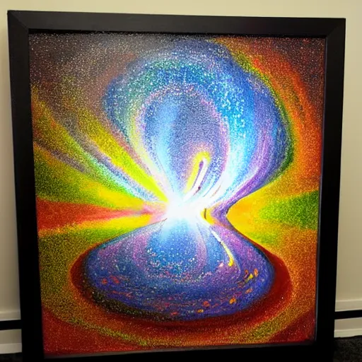 Prompt: infinity mirror portal painting