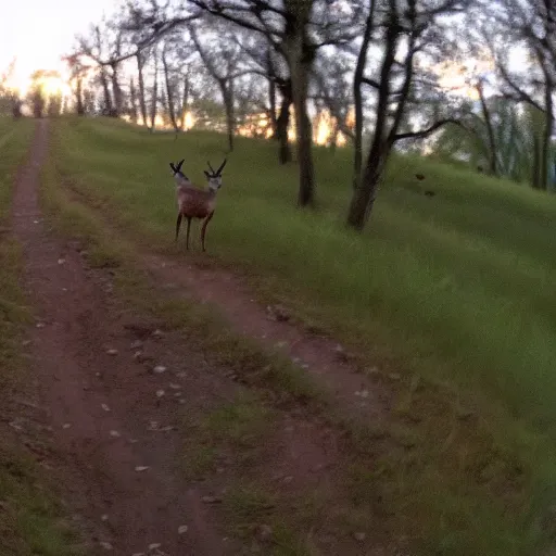 Image similar to trail cam footage of a deer with no head, low quality cursed video