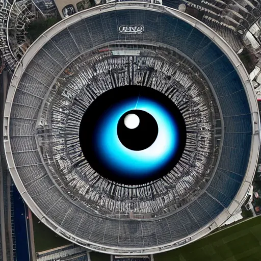 an eye with a soccer stadium as the pupil | Stable Diffusion | OpenArt