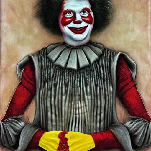 Prompt: Ronald McDonald by H R Giger