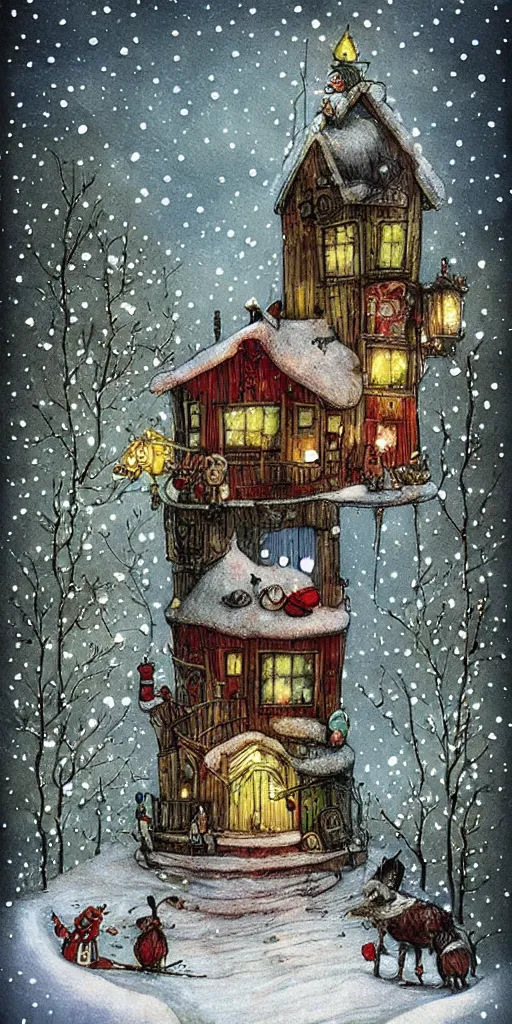 Image similar to a christmas card scene by alexander jansson