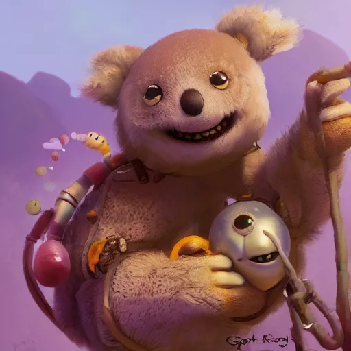 Image similar to sea koala cute, illustration, digital art, inspired by little big planet, by greg rutkowski, sharp, masterpiece, highly detailed, photorealistic, octane render, 8 k, unreal engine 5, trending on artstation, vivid colors