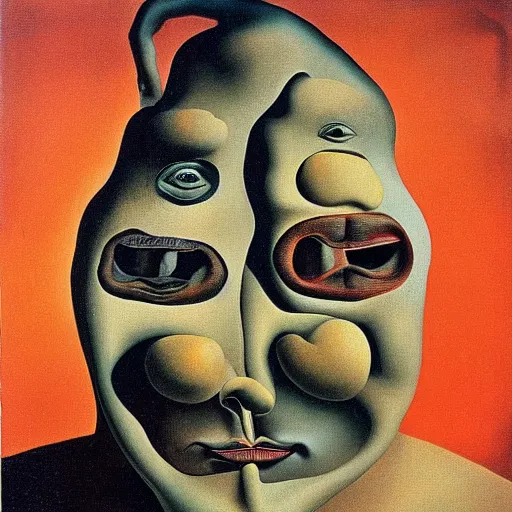 Prompt: surrealist painting of a man with a melting head, salvador dali