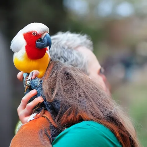 Prompt: human parrot