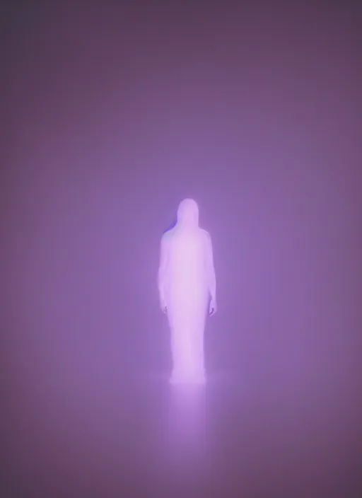 Prompt: crystallized human entity silhouette, large diffused glowing aura, long exposure, film grain, cinematic lighting, maximum detail