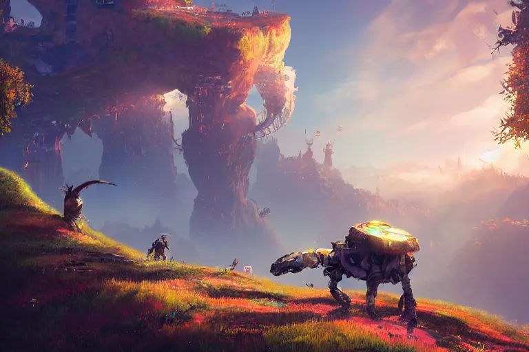 Image similar to gediminas pranckevicius machine mecanical creature robot of horizon forbidden west horizon zero dawn radiating a glowing aura global illumination ray tracing hdr fanart arstation by ian pesty and alena aenami artworks in 4 k