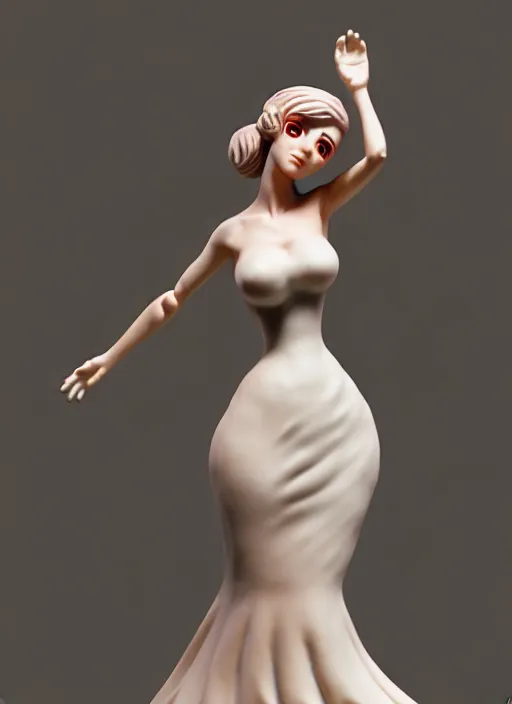 Prompt: a figurine of an absurdly beautiful woman, in the style of popovy sisters, unreal engine 5 highly rendered, global illumination, radiant light, detailed and intricate environment