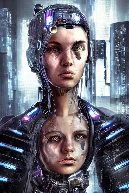 Image similar to a close - up portrait of a cyberpunk cyborg girl, by antonis mor, rule of thirds