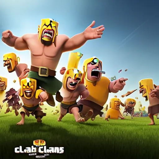 Prompt: clash of clans film poster concept