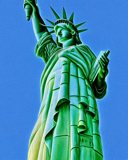 Prompt: the statue of liberty as a real person, hdr photograph, volumetric lighting