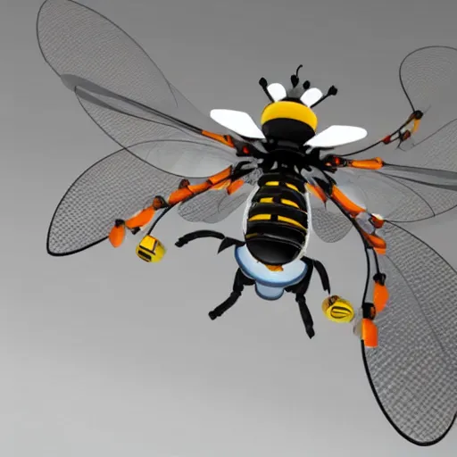 Prompt: a mechanical bee drone, unreal engine