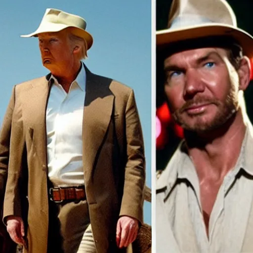 Image similar to still of donald trump as indiana jones