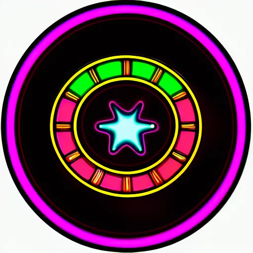 Prompt: roulette icon, neon style