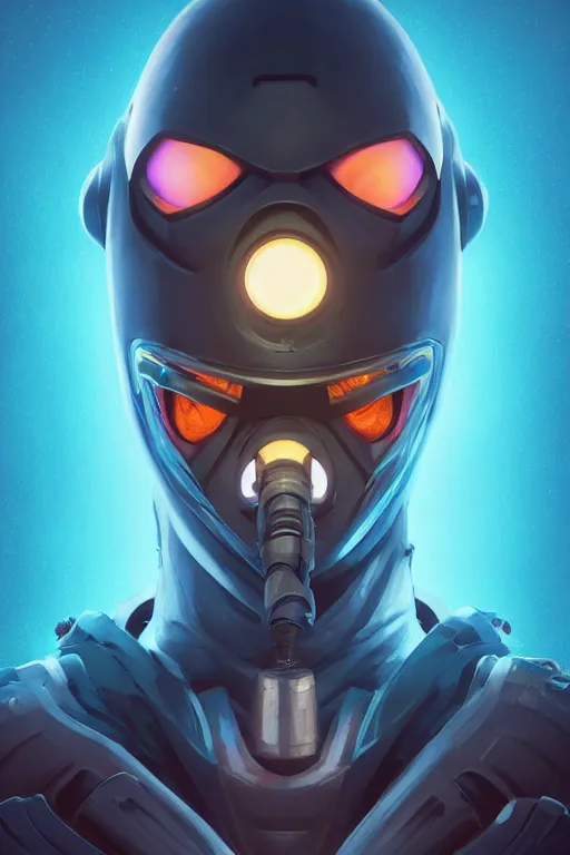 Image similar to epic mask helmet robot ninja portrait stylized as fornite style game design fanart by concept artist gervasio canda, behance hd by jesper ejsing, by rhads, makoto shinkai and lois van baarle, ilya kuvshinov, rossdraws global illumination radiating a glowing aura global illumination ray tracing hdr render in unreal engine 5