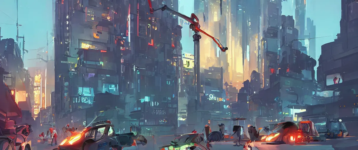 Prompt: concept art of one rescue robot, disaster in the city at night, art gta 5 cover, official fanart behance hd artstation by jesper ejsing, by rhads, makoto shinkai and lois van baarle, ilya kuvshinov, ossdraws, victo ngai, andreas rocha, john harris