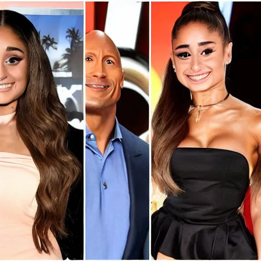 Image similar to dwayne johnson ariana grande