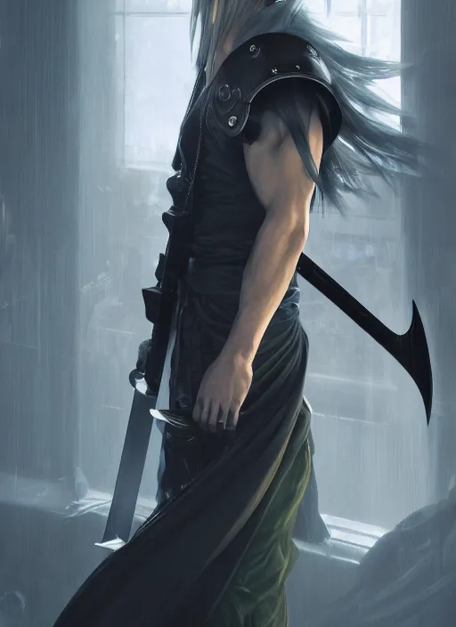 Prompt: a Photorealistic dramatic hyperrealistic render of a beautiful Final Fantasy 7 character Sephiroth by WLOP,Greg Rutkowski,Alphonse Mucha, Beautiful dynamic dramatic dark moody lighting,shadows,cinematic atmosphere,Artstation,concept design art,Octane render,8K