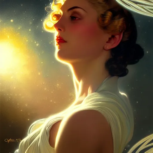 Prompt: eye of the dreaming worlds, medium shot, intricate, ornate, elegant, highly detailed, digital painting, volumetric light,, artstation, concept art, smooth, sharp focus, illustration, art by Gil elvgren and charlie bowater and greg rutkowski and alphonse mucha