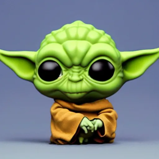 Image similar to cute isometric baby yoda funko pop