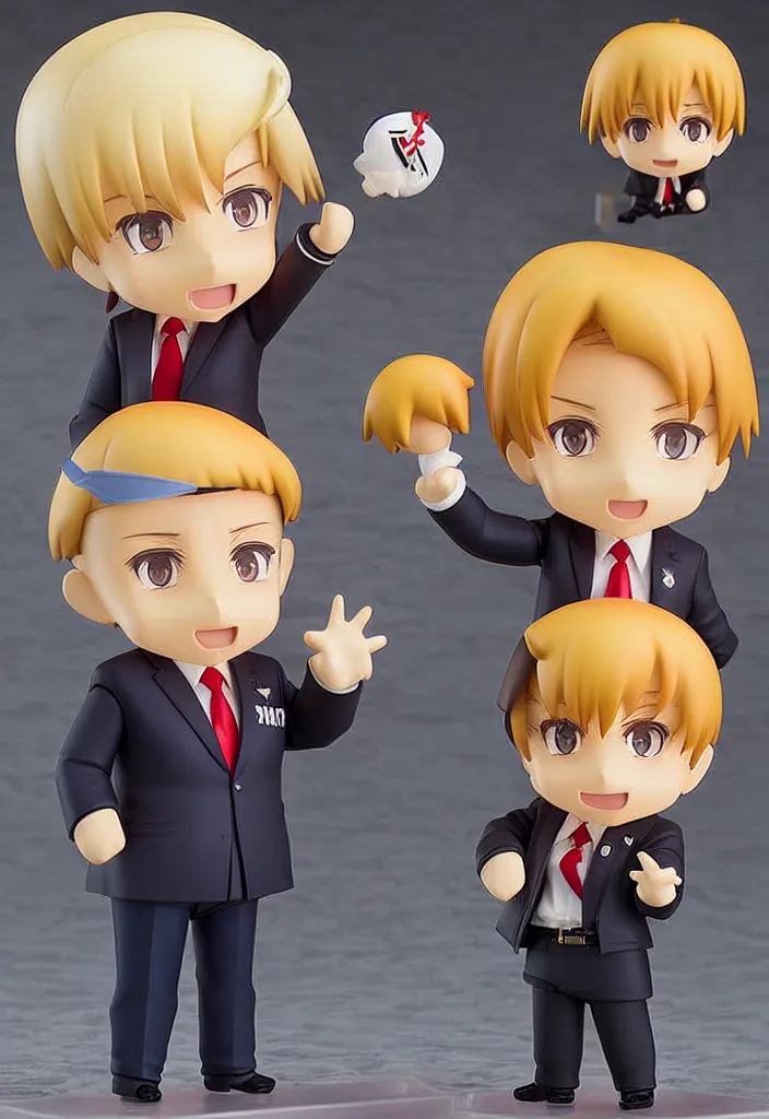 Image similar to Anime Nendoroid Figurine of Donald Trump, Product Photo