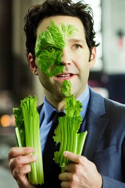 Prompt: paul rudd as celery man