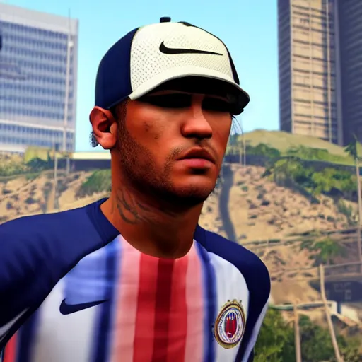 Image similar to character screenshot of neymar in grand theft auto, gta v