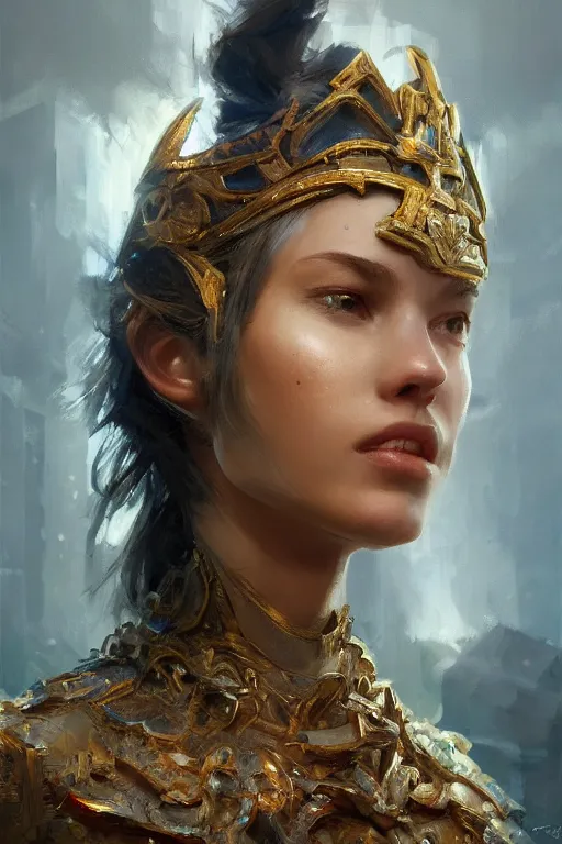 Prompt: trojan princess, gorgeous, close-up portrait, intricate, elegant, volumetric lighting, scenery, digital painting, highly detailed, artstation, sharp focus, illustration, concept art, ruan jia, steve mccurry