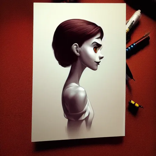 Prompt: Lofi portrait, 3/4 profile, Pixar style by Joe Fenton and Stanley Artgerm and Tom Bagshaw and Tim Burton,