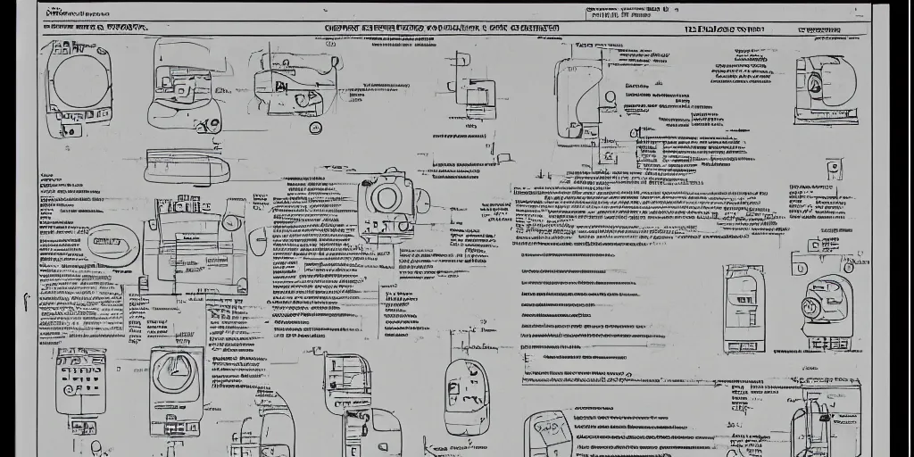 Image similar to xerox scan of exploded technical diagram repair manual for a teletubby