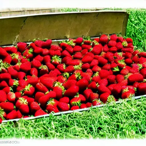 Prompt: a field of strawberries ad infinitum