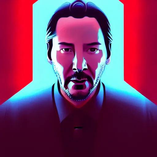 Prompt: duotone noir scifi concept portrait illustration of keanu reeves floating inside box zero gravity glowing 3 d mesh portals futuristic, octane render, surreal atmosphere, volumetric lighting. accidental renaissance. by sachin teng and sergey kolesov and ruan jia and heng z. graffiti art, scifi, fantasy, hyper detailed. trending on artstation