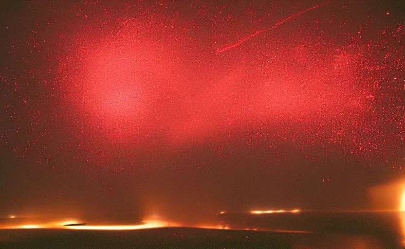 Image similar to end of the world, red spark, night, 2003 photo