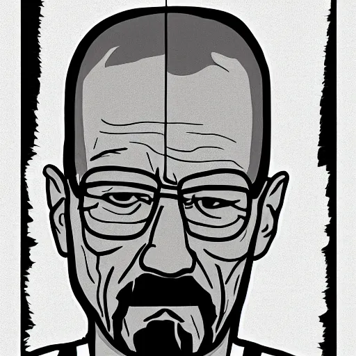 Prompt: ms paint depiction of walter white