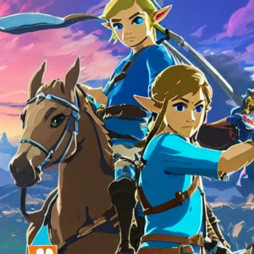 Image similar to promotional posted for zelda breath of the wild 2