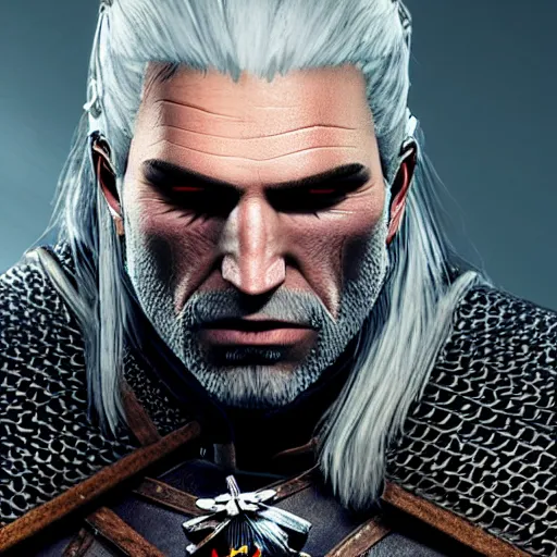 Image similar to geralt the witcher 3, photorealistic, realistic