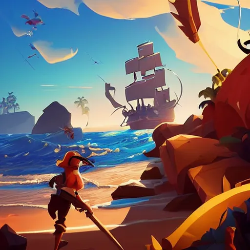 Image similar to painting treasure on sea of thieves game smooth median photoshop filter cutout vector, behance hd by jesper ejsing, by rhads, makoto shinkai and lois van baarle, ilya kuvshinov, rossdraws global illumination