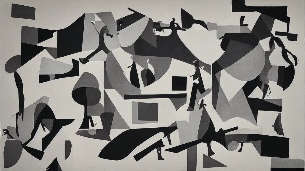 Prompt: “a collage made by Le Corbusier, figures are simultaneously static and set in motion, there is the primary surface of attack, the frontal picture plane, and then, there is the convoluted and serpentine territory which lies behind, design process, detailed scan”