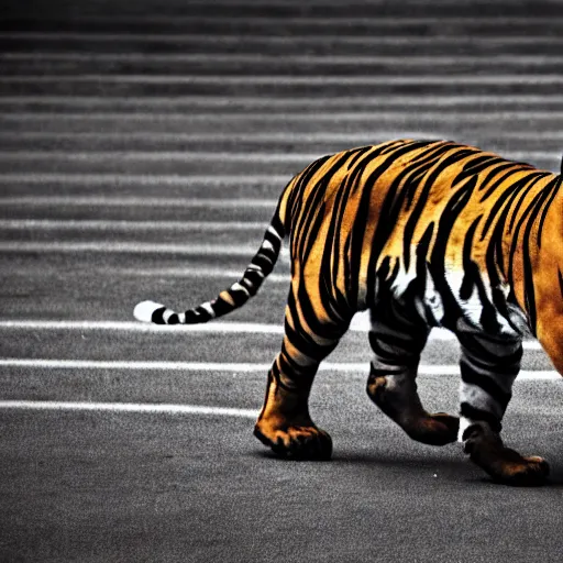 Image similar to a tiger ballerina, award winning photograph, ESPN, Olympics, 60mm