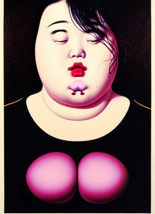 Image similar to portrait cute fat woman by shusei nagaoka kaws, david rudnick, takato yamamoto, airbrush on canvas pastell colors cell shaded 8 k