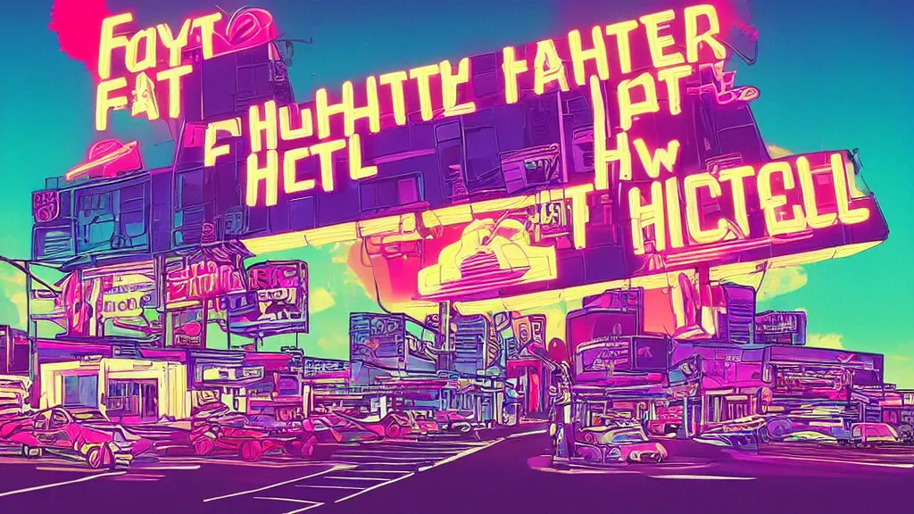 Image similar to synthwave fat hotel