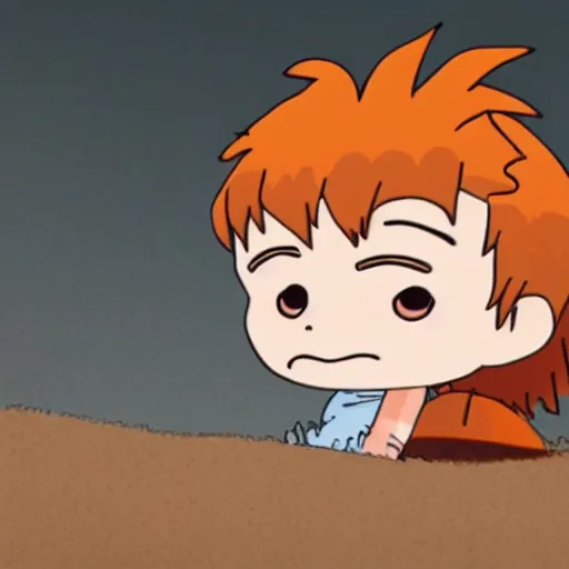 Image similar to chibi scruffy ginger boy, twitch streamer, studio ghibli,