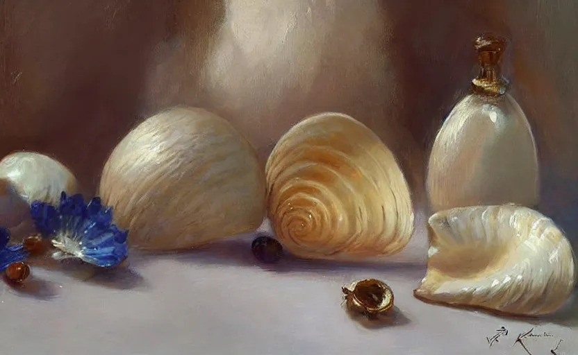 Image similar to Beautiful alchemy seashell. By Konstantin Razumov, highly detailded