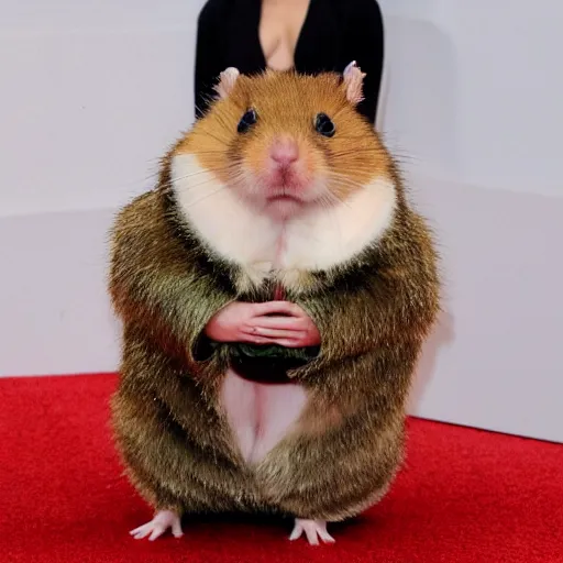 Image similar to scarlett johansson wearing a hamster costume