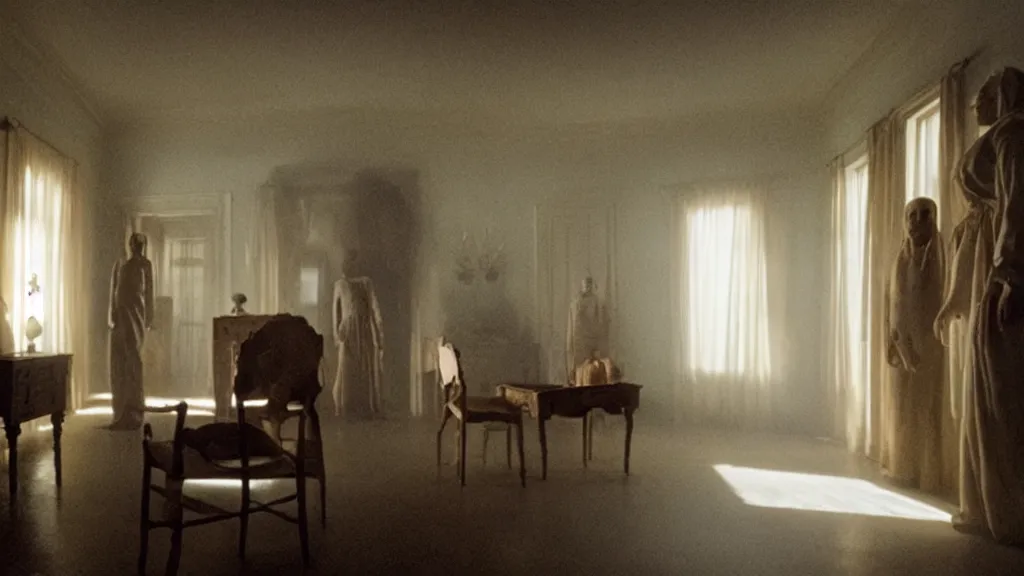 Image similar to the house that scares us, film still from the movie directed by denis villeneuve and david cronenberg with art direction by salvador dali