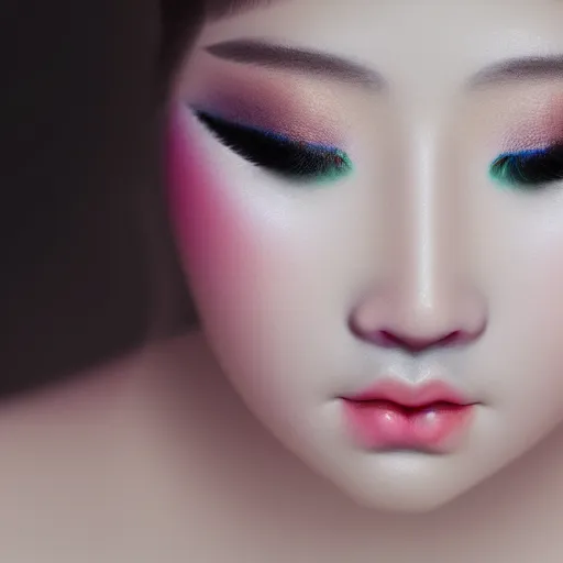 Image similar to a 8 0 megapixel portrait of a pretty young princess from the song dynasty, # makeup lipstick macro eyes by ohrai, noriyoshi, rendered in octane 8 k subsurface scattering