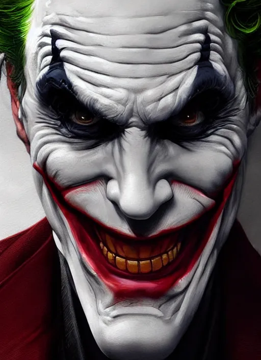 Prompt: digital _ painting _ of _ the joker _ by _ filipe _ pagliuso _ and _ justin _ gerard _ symmetric _ fantasy _ highly _ detailed _ realistic _ intricate _ port