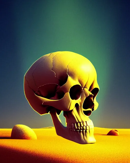 Image similar to epic composition of a dessert skull landscape by stuart lippincott and petergic, 8 k trending on behance