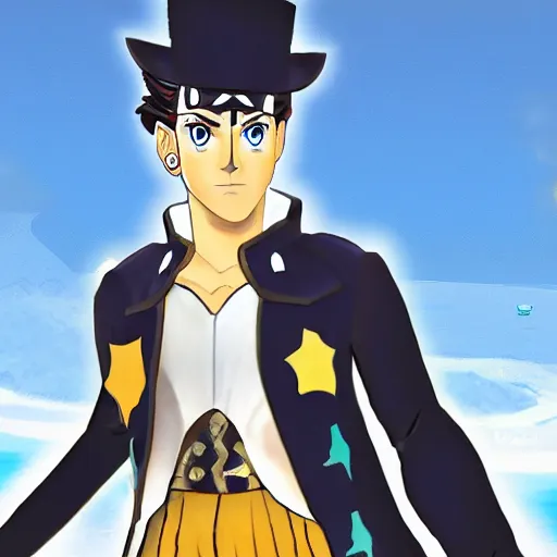 Prompt: jotaro kujo in squid game