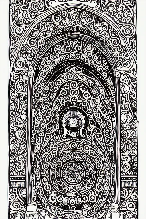 Image similar to a sticker illustration of a portal, highly detailed, elegant, intricate